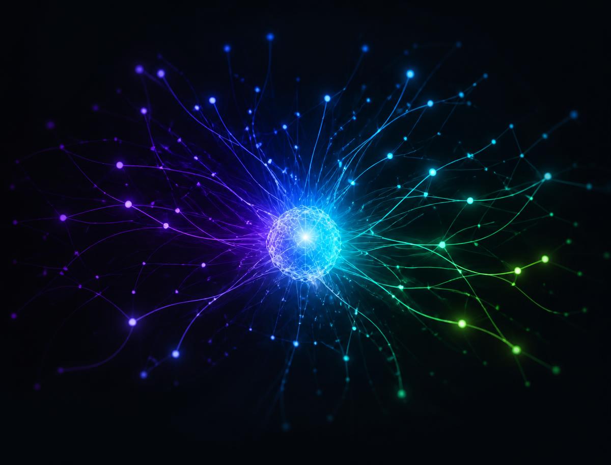 Núcleo luminoso de inteligência artificial com conexões em gradiente